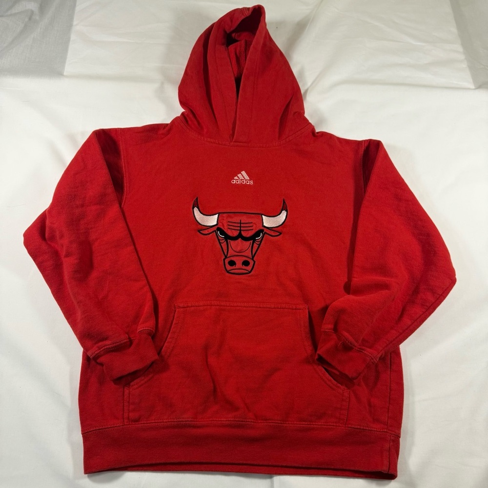Adidas Red Hoodie with Bulls Logo M10/12